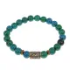 Браслет со славянской руной Радуга и синт.камнем Хризоколла, 8мм BSRN-04-21