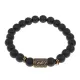 Браслет со славянской руной Радуга и синт.камнем Шунгит, 8мм BSRN-04-24