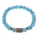 Браслет со славянской руной Нужда и синт.камнем Бирюза, 8мм BSRN-05-05