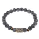Браслет со славянской руной Нужда и нат.камнем Лабрадор, 8мм BSRN-05-08