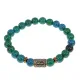 Браслет со славянской руной Нужда и синт.камнем Хризоколла, 8мм BSRN-05-21