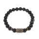 Браслет со славянской руной Нужда и нат.камнем Черный агат, 8мм BSRN-05-23