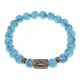 Браслет со славянской руной Крада и синт.камнем Бирюза, 8мм BSRN-06-05