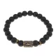 Браслет со славянской руной Крада и синт.камнем Шунгит, 8мм BSRN-06-24