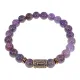 Браслет со славянской руной Треба и нат.камнем Аметист, 8мм BSRN-07-03