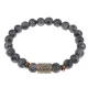 Браслет со славянской руной Треба и нат.камнем Лабрадор, 8мм BSRN-07-08