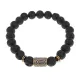 Браслет со славянской руной Треба и нат.камнем Лава, 8мм BSRN-07-09