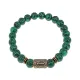 Браслет со славянской руной Треба и синт.камнем Малахит, 8мм BSRN-07-12