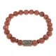 Браслет со славянской руной Сила и синт.камнем Коричневый авантюрин, 8мм BSRN-08-01