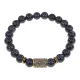Браслет со славянской руной Сила и синт.камнем Синий авантюрин, 8мм BSRN-08-02