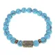 Браслет со славянской руной Сила и синт.камнем Бирюза, 8мм BSRN-08-05
