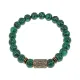 Браслет со славянской руной Сила и синт.камнем Малахит, 8мм BSRN-08-12
