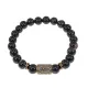 Браслет со славянской руной Сила и нат.камнем Черный агат, 8мм BSRN-08-23