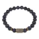 Браслет со славянской руной Ветер и синт.камнем Синий авантюрин, 8мм BSRN-09-02