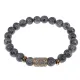 Браслет со славянской руной Ветер и нат.камнем Лабрадор, 8мм BSRN-09-08