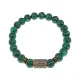 Браслет со славянской руной Ветер и синт.камнем Малахит, 8мм BSRN-09-12