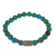 Браслет со славянской руной Ветер и синт.камнем Хризоколла, 8мм BSRN-09-21