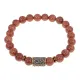 Браслет со славянской руной Берегиня и синт.камнем Коричневый авантюрин, 8мм BSRN-10-01