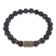 Браслет со славянской руной Берегиня и синт.камнем Синий авантюрин, 8мм BSRN-10-02