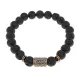 Браслет со славянской руной Берегиня и нат.камнем Лава, 8мм BSRN-10-09