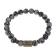 Браслет со славянской руной Берегиня и нат.камнем Снежный обсидиан, 8мм BSRN-10-14