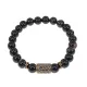 Браслет со славянской руной Берегиня и нат.камнем Черный агат, 8мм BSRN-10-23