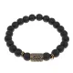 Браслет со славянской руной Берегиня и синт.камнем Шунгит, 8мм BSRN-10-24
