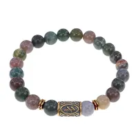 Браслет со славянской руной Берегиня и нат.камнем Яшма, 8мм BSRN-10-25