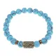 Браслет со славянской руной Уд и синт.камнем Бирюза, 8мм BSRN-11-05