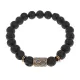 Браслет со славянской руной Уд и нат.камнем Лава, 8мм BSRN-11-09