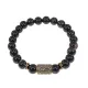 Браслет со славянской руной Уд и нат.камнем Черный агат, 8мм BSRN-11-23