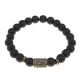 Браслет со славянской руной Уд и синт.камнем Шунгит, 8мм BSRN-11-24