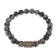 Браслет со славянской руной Леля и нат.камнем Снежный обсидиан, 8мм BSRN-12-14