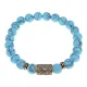 Браслет со славянской руной Рок и синт.камнем Бирюза, 8мм BSRN-13-05