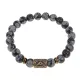 Браслет со славянской руной Даждьбог и нат.камнем Снежный обсидиан, 8мм BSRN-15-14