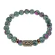 Браслет со славянской руной Даждьбог и синт.камнем Цоизит, 8мм BSRN-15-22