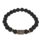 Браслет со славянской руной Даждьбог и синт.камнем Шунгит, 8мм BSRN-15-24