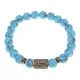 Браслет со славянской руной Перун и синт.камнем Бирюза, 8мм BSRN-16-05