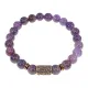 Браслет со славянской руной Есть и нат. камнем Аметист, 8мм BSRN-17-03