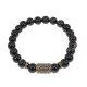 Браслет со славянской руной Исток и нат.камнем Черный агат, 8мм BSRN-18-23
