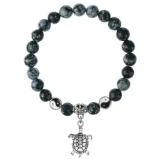 Браслет Черепаха (здоровье и долголетие), Снежный обсидиан 8мм