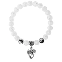 Браслет Дракон (удача, могущество, успех), Сахарный кварц 8мм BSPE1-18-3001