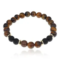 Браслет, тигровый глаз и шунгит, 8мм BJBS-384