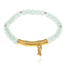 Браслет Бамбук, стекло, 6мм BS709