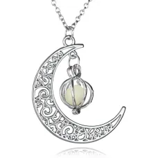 Светящийся кулон Месяц, 3,5х3см, цвет свечения – синий LGK041