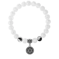 Браслет Звезда Давида (от сглаза и зла), Сахарный кварц 8мм