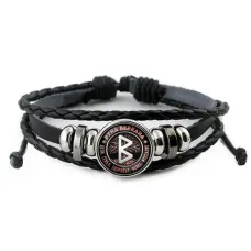 Кожаный браслет Руна Беркана BSK-0356