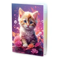 Обложка для паспорта Котёнок в цветах MOB775