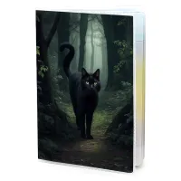 Обложка для паспорта Чёрный кот в лесу MOB784
