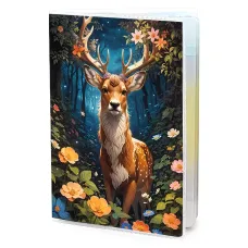 Обложка для паспорта Олень и цветы MOB789